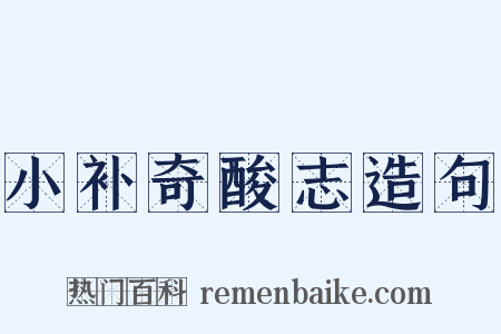 小补奇酸志造句是什么意思的图片